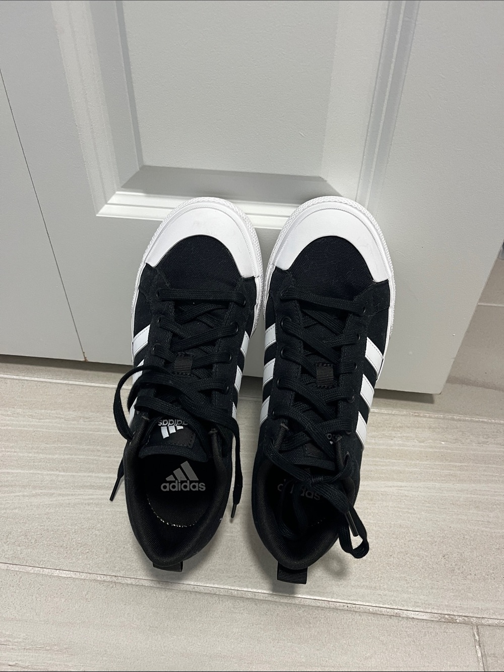 adidas Kids Black and White Casual Skate Sneakers